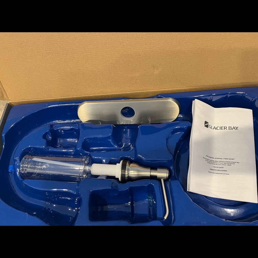 Brand new installation soap dispenser kitchen sink